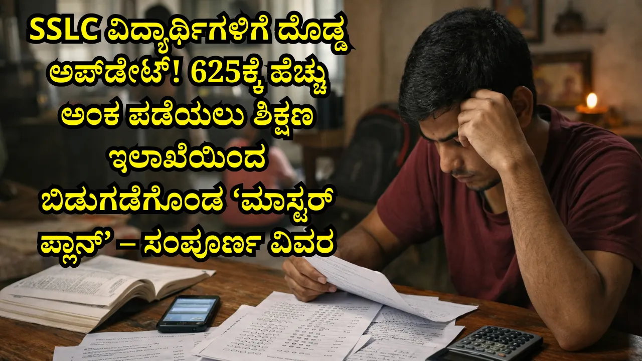 SSLC ವಿದ್ಯಾರ್ಥಿಗಳಿಗೆ ದೊಡ್ಡ ಅಪ್‌ಡೇಟ್! 625ಕ್ಕೆ ಹೆಚ್ಚು ಅಂಕ ಪಡೆಯಲು ಶಿಕ್ಷಣ ಇಲಾಖೆಯಿಂದ ಬಿಡುಗಡೆಗೊಂಡ ‘ಮಾಸ್ಟರ್ ಪ್ಲಾನ್’ – ಸಂಪೂರ್ಣ ವಿವರ