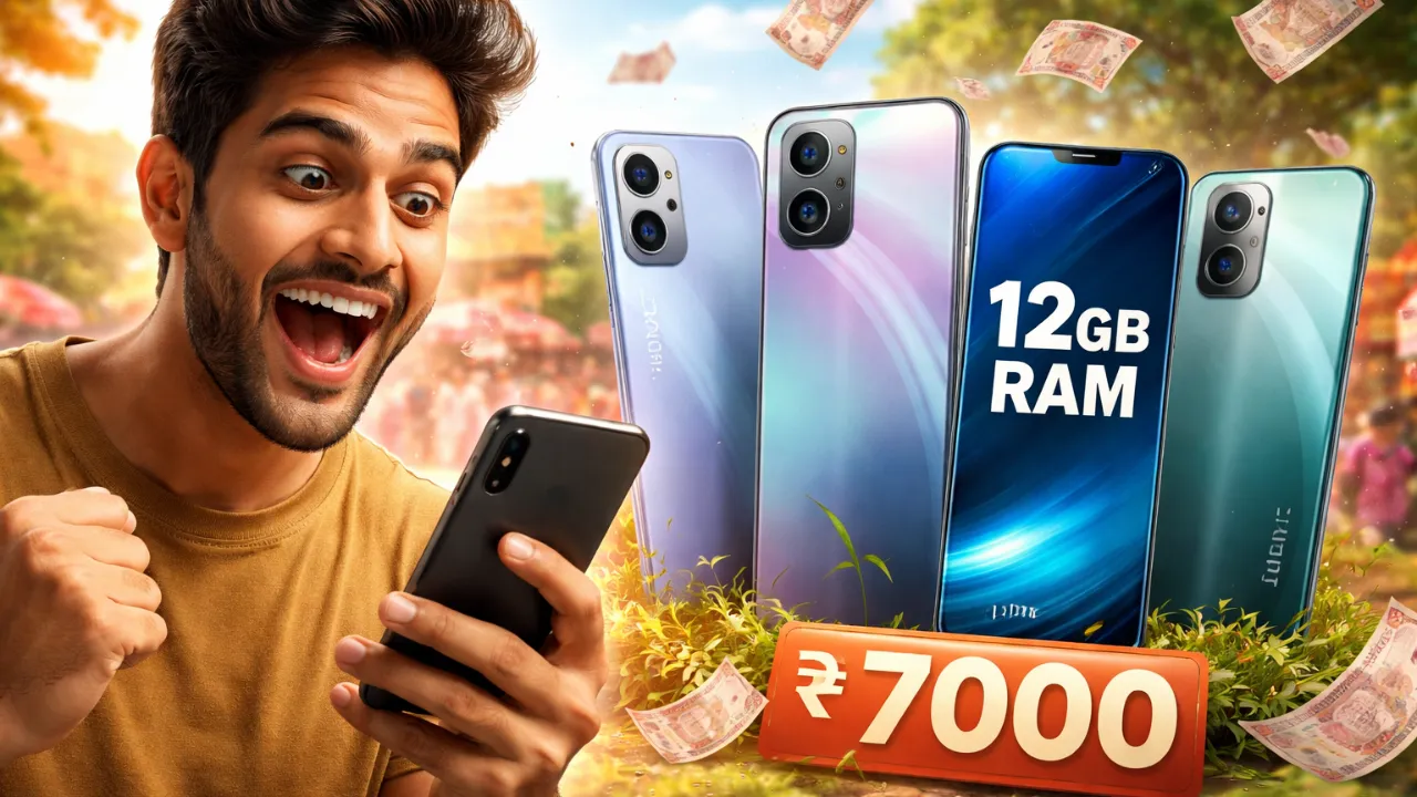 ₹7,000 ಒಳಗೆ 12GB RAM ಮತ್ತು 5000mAh ಬ್ಯಾಟರಿ ನೀಡುವ ಬಲಿಷ್ಠ ಫೋನ್ಗಳು – ಬಜೆಟ್ ಬಳಕೆದಾರರಿಗೆ ಬೆಸ್ಟ್ ಆಯ್ಕೆ
